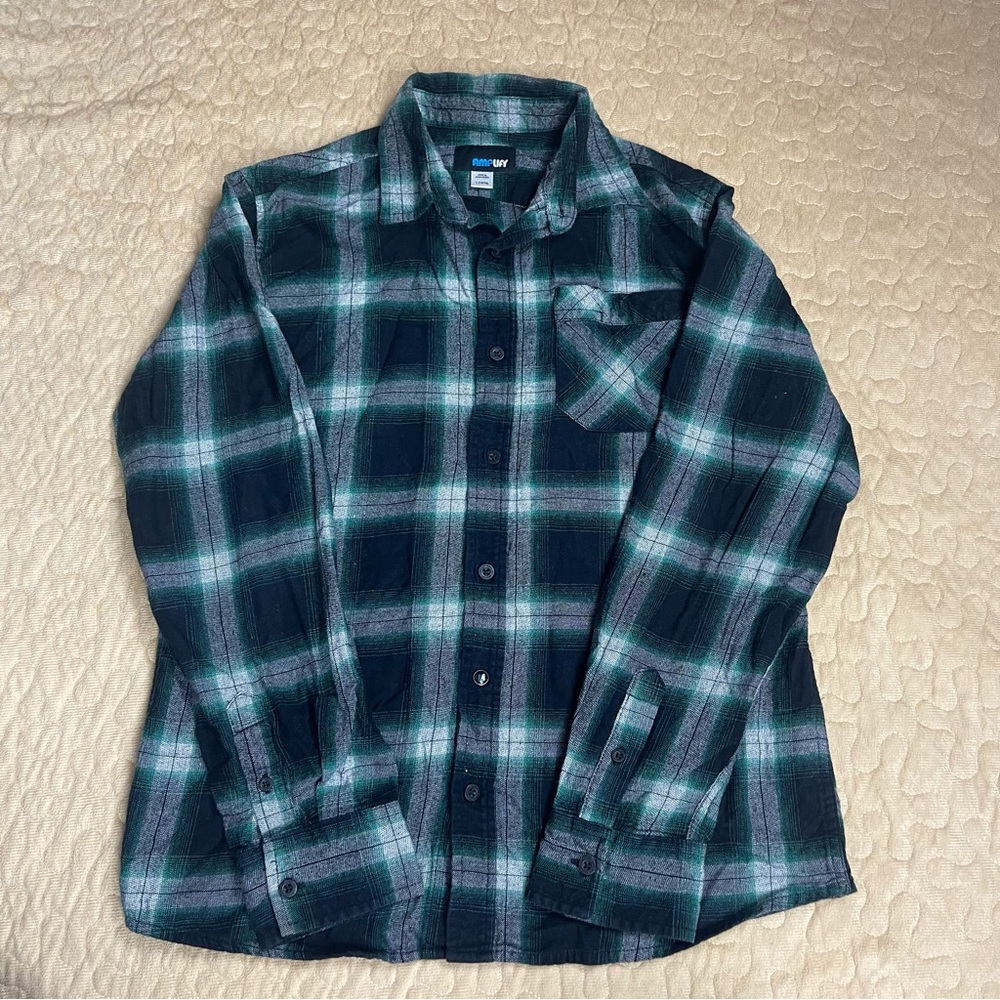 Amplify Green /Black/Grey‎ Boys Button Down Sweater Size L (14/16)